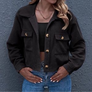 Button front patch button cord jacket!